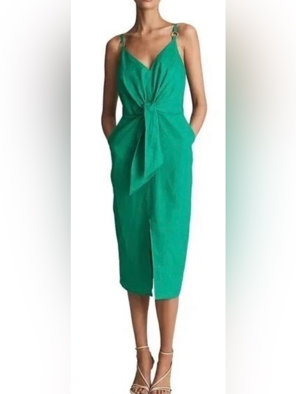 Reiss Kay linen midi dress sz 8
